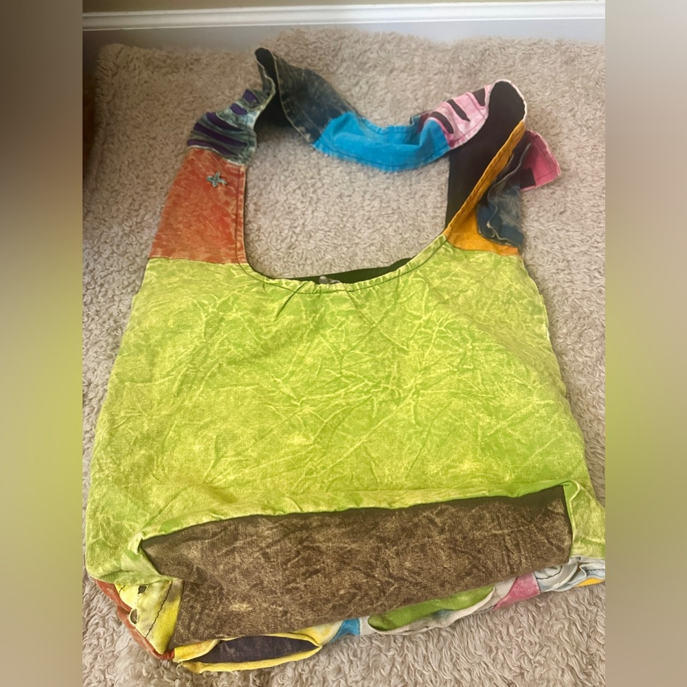 India Boutique Multicolor Patchwork Crossbody Bag - image 2